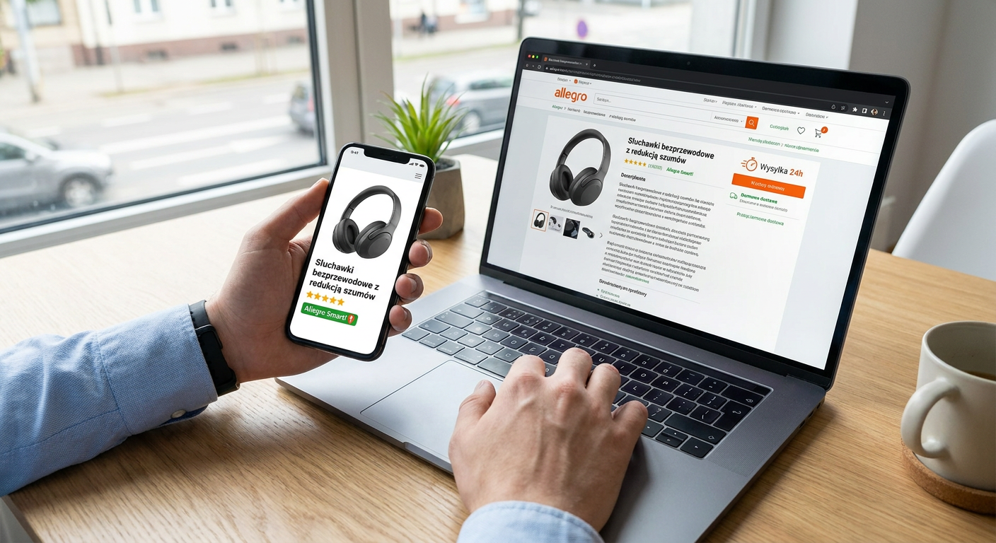 Dopracowana oferta na Allegro z mocnym zdjęciem, opiniami i dostawą Smart