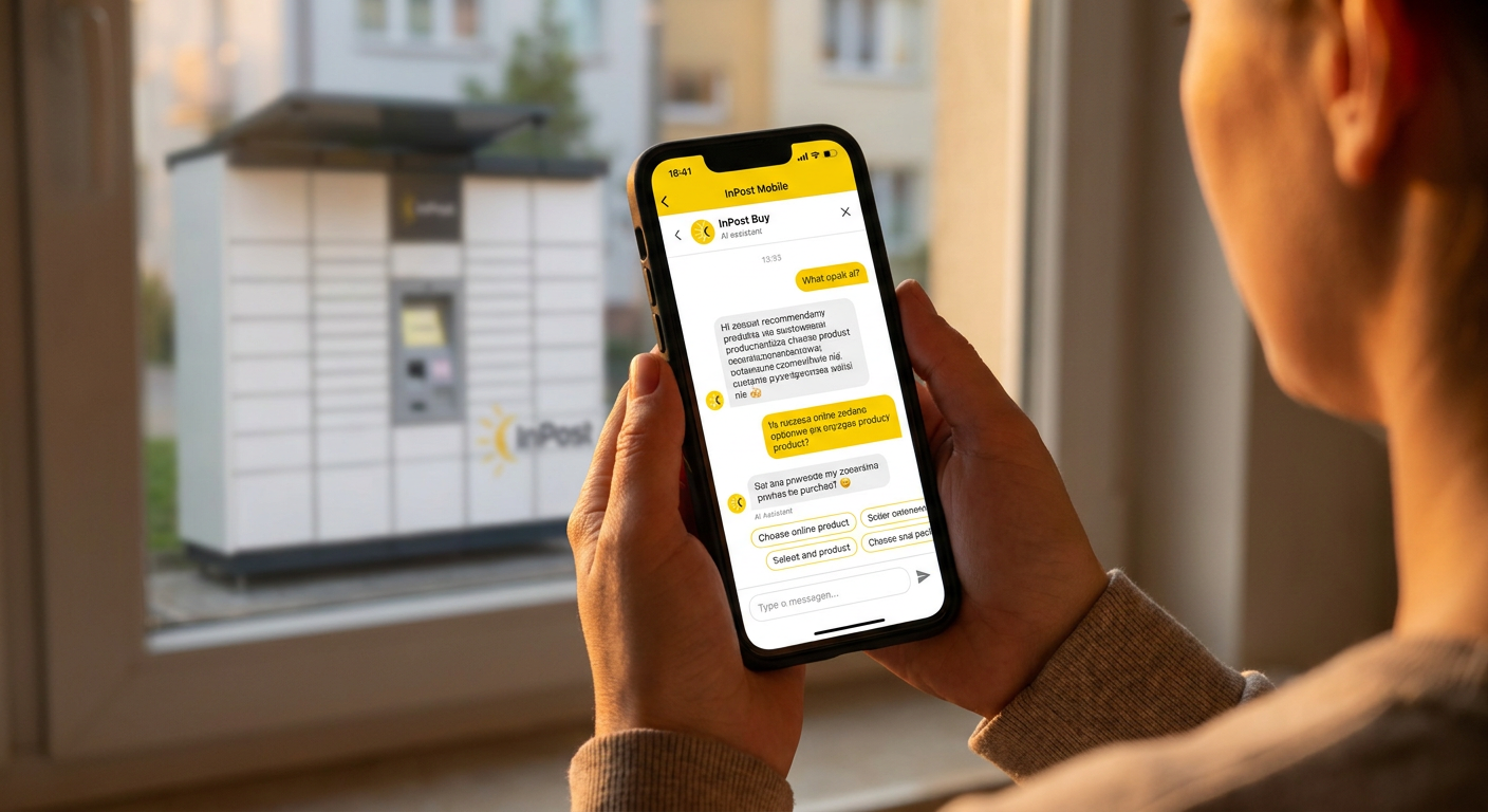 Klient korzystający z aplikacji zakupowej InPost Buy na smartfonie